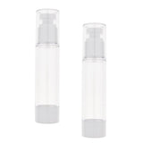 Max 2x Sterile Airless Pump Bottle Refillable Toner/Lotion/Serum Container 50ml