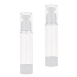 Max 2x Sterile Airless Pump Bottle Refillable Toner/Lotion/Serum Container 50ml