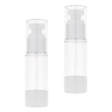 Max 2x Sterile Airless Pump Bottle Refillable Toner/Lotion/Serum Container 30ml