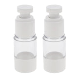 Max 2x Sterile Airless Pump Bottle Refillable Toner/Lotion/Serum Container 15ml