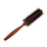 Maxbell Wood Handle Round Comb Natural Bristle Hairdressing Hairbrush Straight Teeth - Aladdin Shoppers