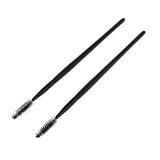 Max 2PCS Reusable Nylon Mascara Wands Makeup Eyelash Extension Brush Wood Handle Black