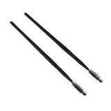 Max 2PCS Reusable Nylon Mascara Wands Makeup Eyelash Extension Brush Wood Handle Black