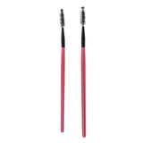 Max 2PCS Reusable Nylon Mascara Wands Makeup Eyelash Extension Brush Wood Handle Rose Red