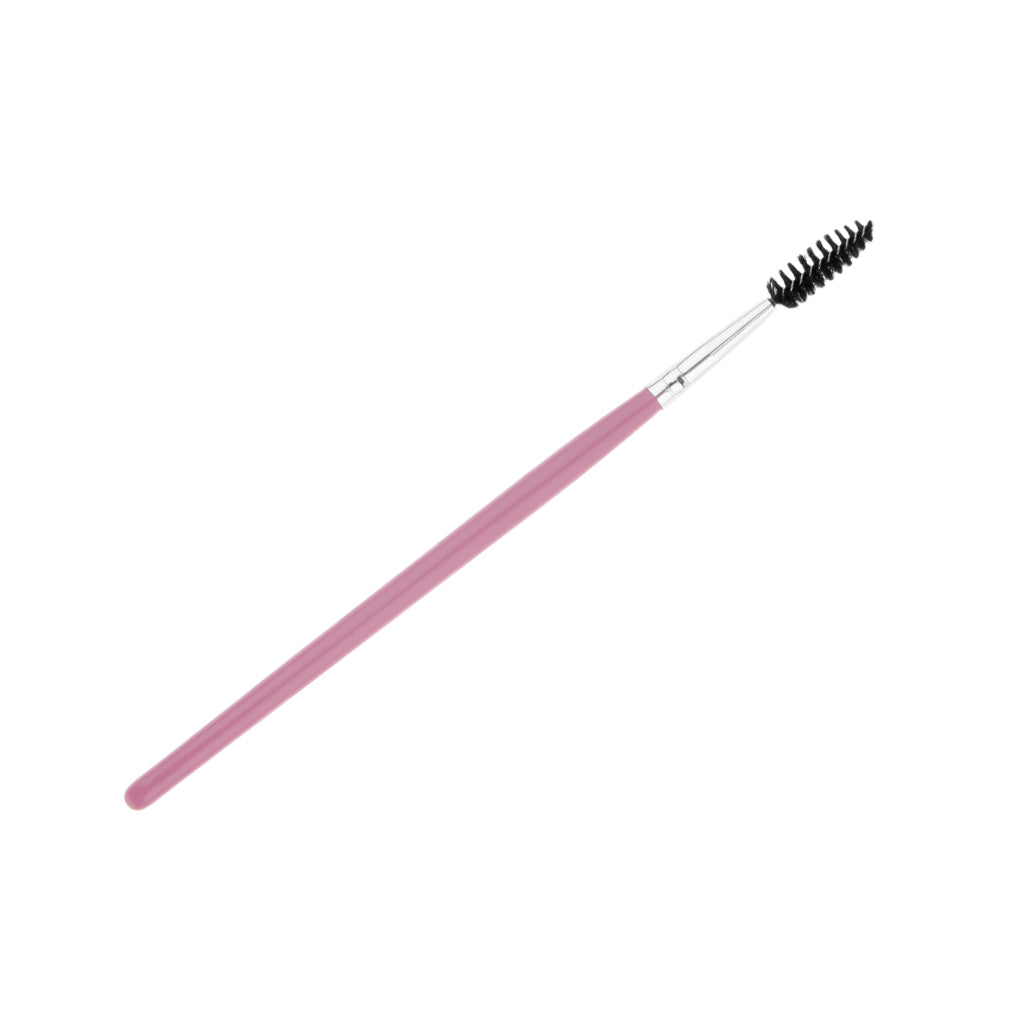 Max Nylon Mascara Wands Wood Handle Makeup Eyelash Extension Brush Silver,Pink