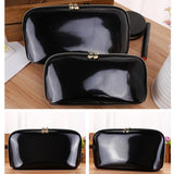 Max PVC Traveling Makeup Organizer Bag Portable Toiletry Zipper Pouch Black