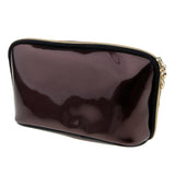 Max PVC Traveling Makeup Organizer Bag Portable Toiletry Zipper Pouch Dark Brown