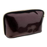 Max PVC Traveling Makeup Organizer Bag Portable Toiletry Zipper Pouch Dark Brown