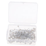 Max 100pcs Multicolor Pearlized Head Pins for DIY Jewelry Components Silver