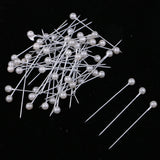 Max 100pcs Multicolor Pearlized Head Pins for DIY Jewelry Components Silver