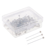 Max 100pcs Multicolor Pearlized Head Pins for DIY Jewelry Components Silver