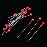 Max 100pcs Multicolor Pearlized Head Pins for DIY Jewelry Components Red