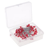 Max 100pcs Multicolor Pearlized Head Pins for DIY Jewelry Components Red