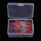 Max 100pcs Multicolor Pearlized Head Pins for DIY Jewelry Components Red