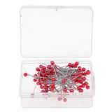 Max 100pcs Multicolor Pearlized Head Pins for DIY Jewelry Components Red