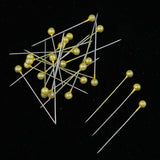 Max 100pcs Multicolor Pearlized Head Pins for DIY Jewelry Components Yellow