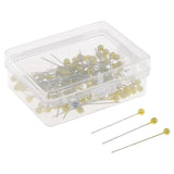 Max 100pcs Multicolor Pearlized Head Pins for DIY Jewelry Components Yellow