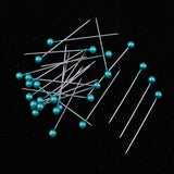 Max 100pcs Multicolor Pearlized Head Pins for DIY Jewelry Components Azure