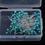 Max 100pcs Multicolor Pearlized Head Pins for DIY Jewelry Components Azure