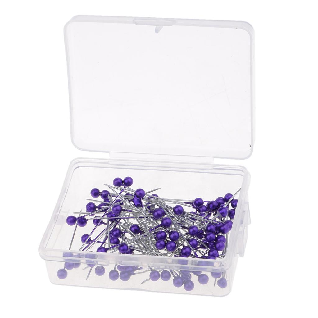 Maxbell 100pcs Multicolor Pearlized Head Pins for DIY Jewelry Components Purple - Aladdin Shoppers