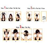 Maxbell Fashion Silky Natural Long Straight Human Hair Cosplay Wig&Bangs For Ladies