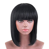 Maxbell Fashion Silky Natural Long Straight Human Hair Cosplay Wig&Bangs For Ladies