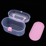 Double Layered PVC Empty Storage Jewelry Beads Container Case Clear Pink