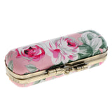 Max Flower PU Lipstick Lip Gloss Case Storage Box Balm Holder with Mirror Pink