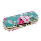 Max Flower PU Lipstick Lip Gloss Case Storage Box Balm Holder with Mirror Green