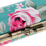 Max Flower PU Lipstick Lip Gloss Case Storage Box Balm Holder with Mirror Green