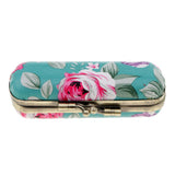 Max Flower PU Lipstick Lip Gloss Case Storage Box Balm Holder with Mirror Green