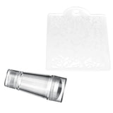 Dual Ended Nail Art Stamper Transparent Manicure Scrapers 4.3 x 6 x 2.7 cm