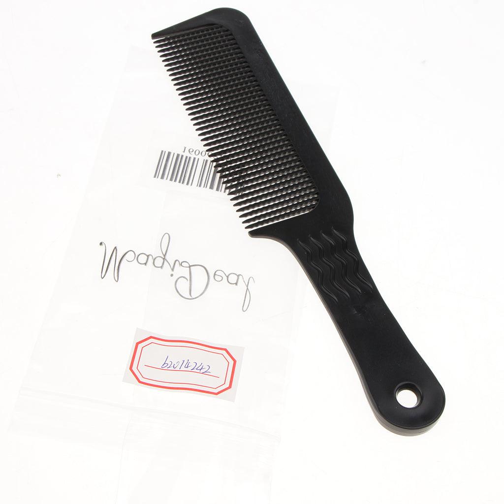 Flat Top Clipper Comb Finely Waved Teeth Barber Hair Cut Styling Comb Black