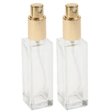 2Pcs 30ml Glass Perfume Empty Bottle Atomizer Pump Sprayer Refillable Travel Gold