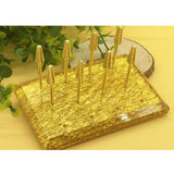 Max Acrylic 12 Manicure Nail Drill Bits Holder Display Stand Storage Organizer Gold