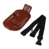 Max Real Leather Hair Scissors Combs Clips Bag Hairdressing Barber Tools Holster Brown