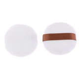 2pcs Soft Facial Applicator Cosmetic Beauty Flocking Makeup Powder Puff Coffee