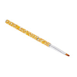 Nail Art Polish Brush UV Gel Liner Paint Drawing Pencil Pen Crystal Yellow-Round