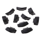 Maxbell 10 Pieces 9 Teeth Snap-Comb Wig Hair Extension Clips with Rubber Back Black - Aladdin Shoppers