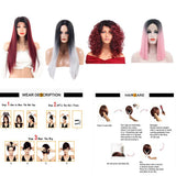 Max 24 inch Natural Long Straight Wigs for Black Women Synthetic Middle Part Wig