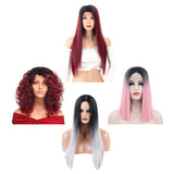 Max 24 inch Natural Long Straight Wigs for Black Women Synthetic Middle Part Wig