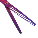 Max Teeth Fishbone Scissors Pets Grooming Thinning Shears Salon Hairdressing Purple