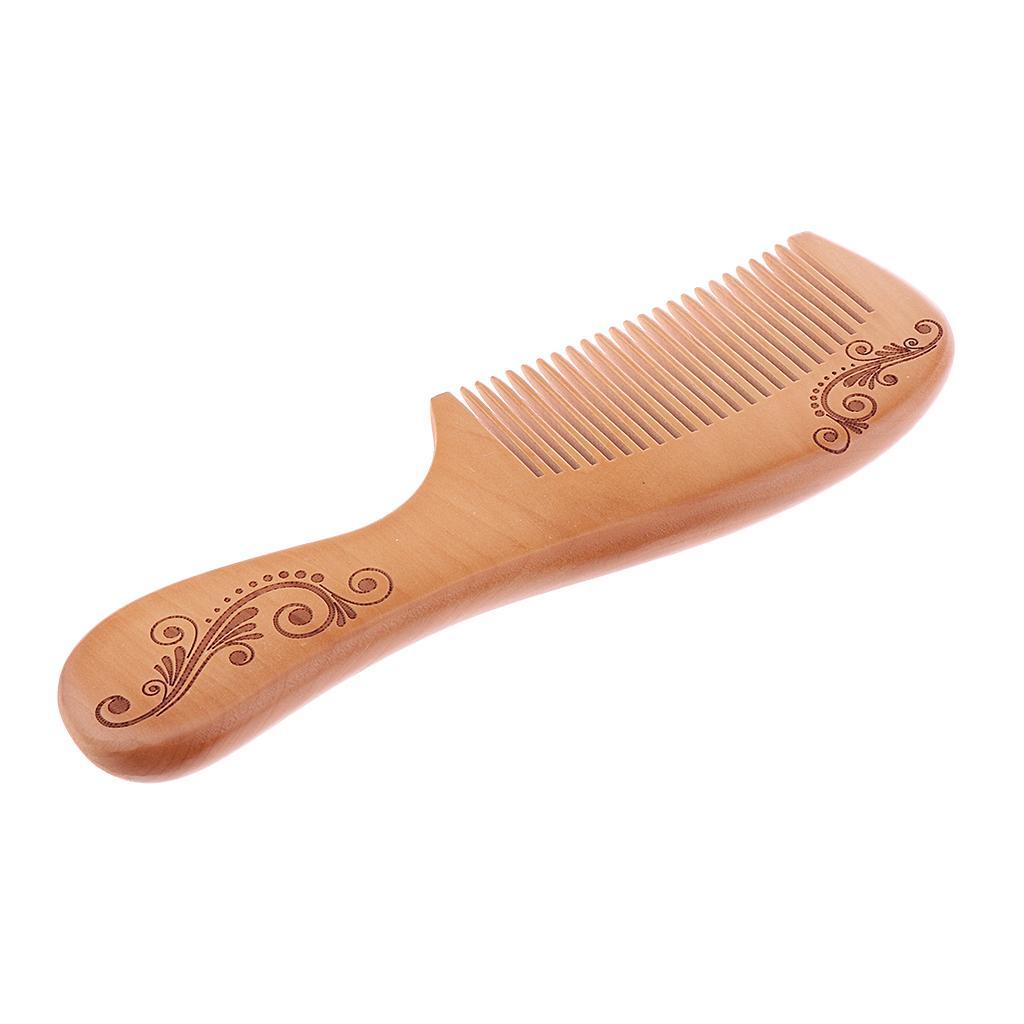 Maxbell Wood Fine Tooth Anti-static Mahogany Comb Scalp Massage Wooden Combs F - Aladdin Shoppers