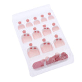 Maxbell 24pcs False Toe Nails French Full Toenails Feet Nail Art Fake Decoration HY-TN-4065