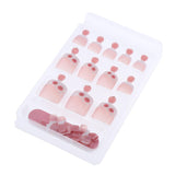 Maxbell 24pcs False Toe Nails French Full Toenails Feet Nail Art Fake Decoration HY-TN-4065