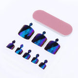 Max 24x Adhesive False Toenail Full Cover Stickers Nails Art Tips NDK-LJXC-12
