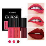 Max 3 Color Matt Velvet Lip Gloss Liquid Lipstick Non-sticky Waterproof Makeup E