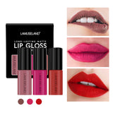 Maxbell 3 Color Matt Velvet Lip Gloss Liquid Lipstick Non-sticky Waterproof Makeup D