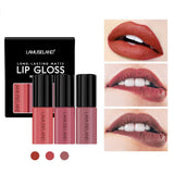 Maxbell 3 Color Matt Velvet Lip Gloss Liquid Lipstick Non-sticky Waterproof Makeup B