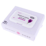 Maxbell 50pcs/Pack Mild Facial Cleansing Towelettes Makeup Remover Wipes Violet Flavor